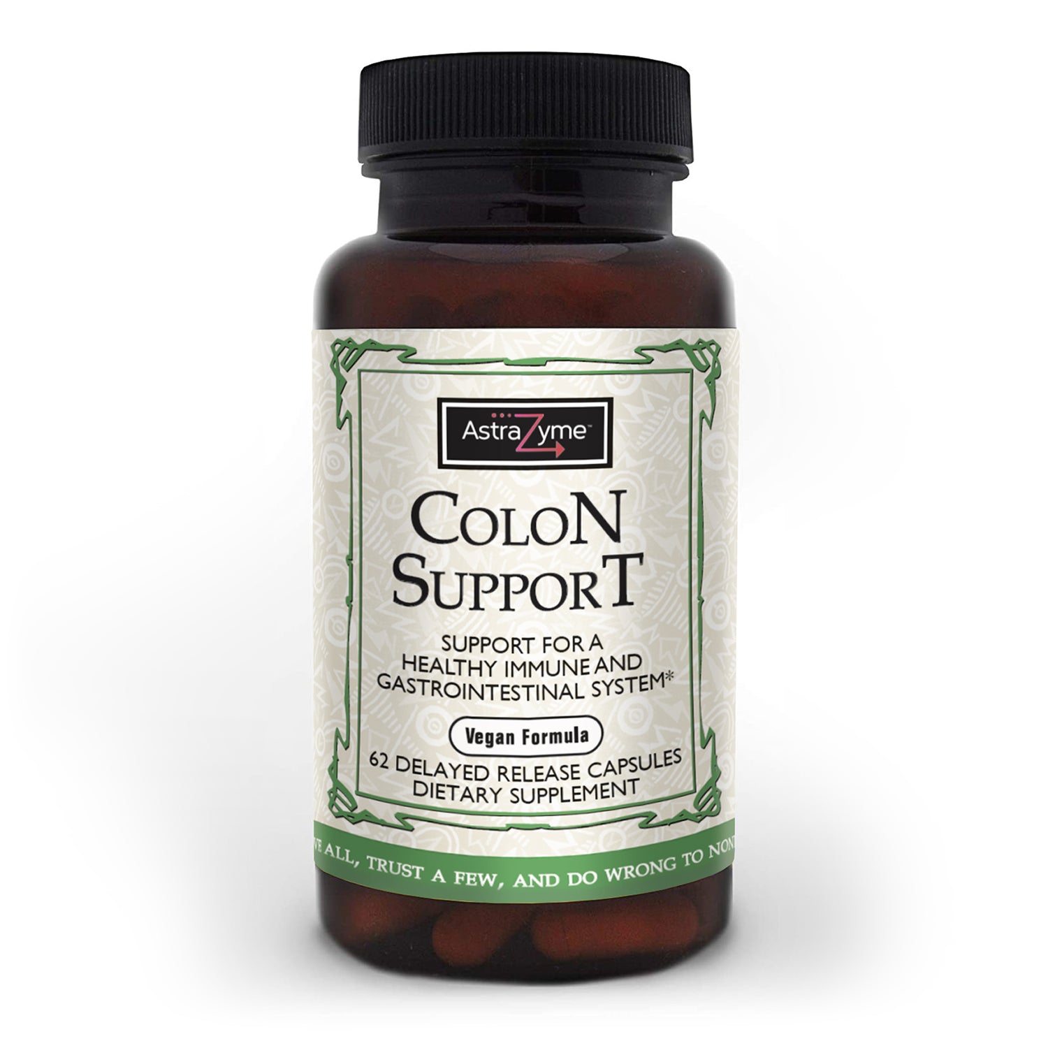 AstraZyme Colon Support supplement label