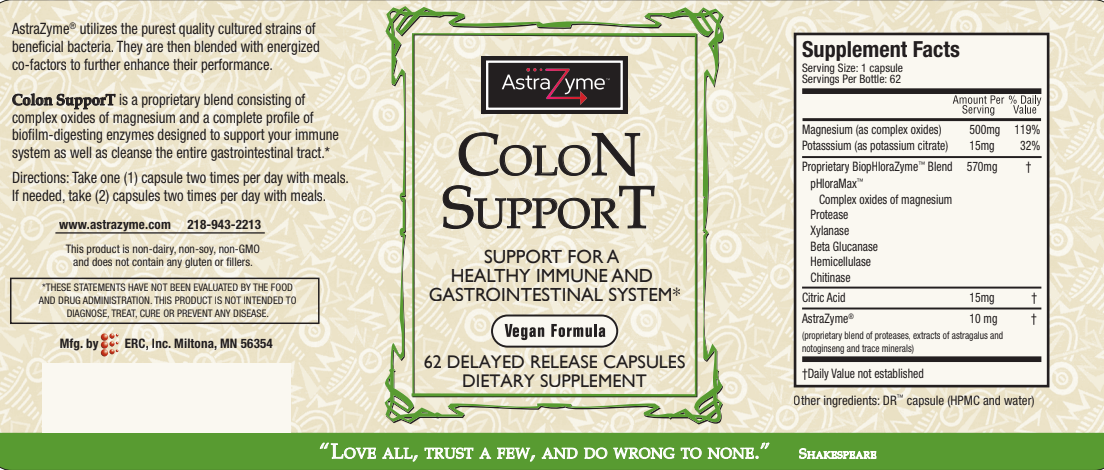 AstraZyme Colon Support supplement facts panel
