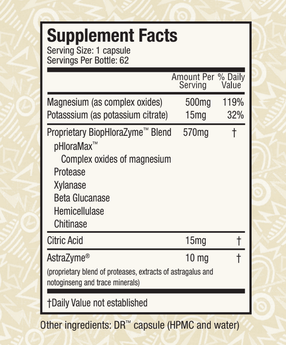 AstraZyme Colon Support label detail