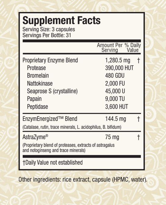 AstraZyme Systemic Enzyme label detail